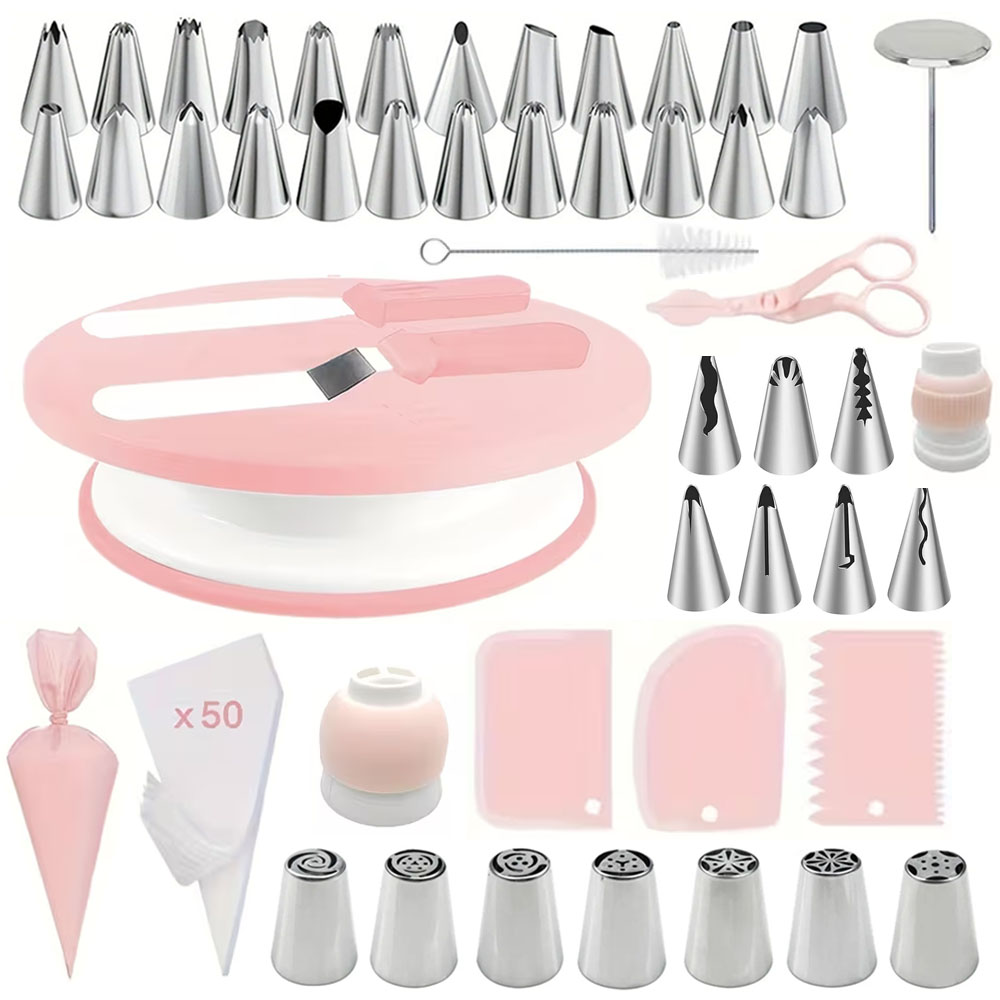 Cake Decorating Turntable - 100Pcs Cake Decorating Kit,Complete Baking Tools