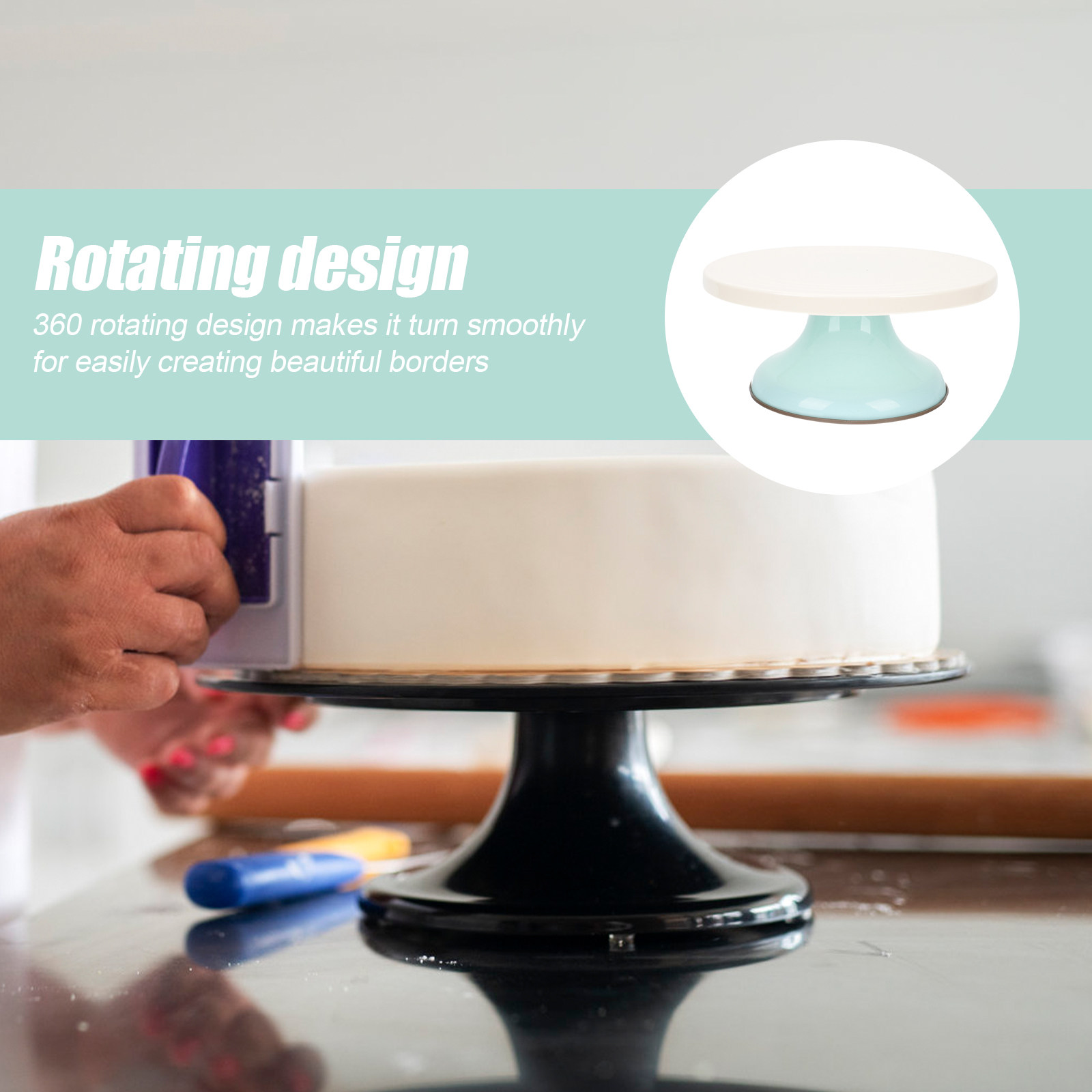 Cake Decorating Turntable - Smooth Rotating Cake Turntable Plastic Revolving