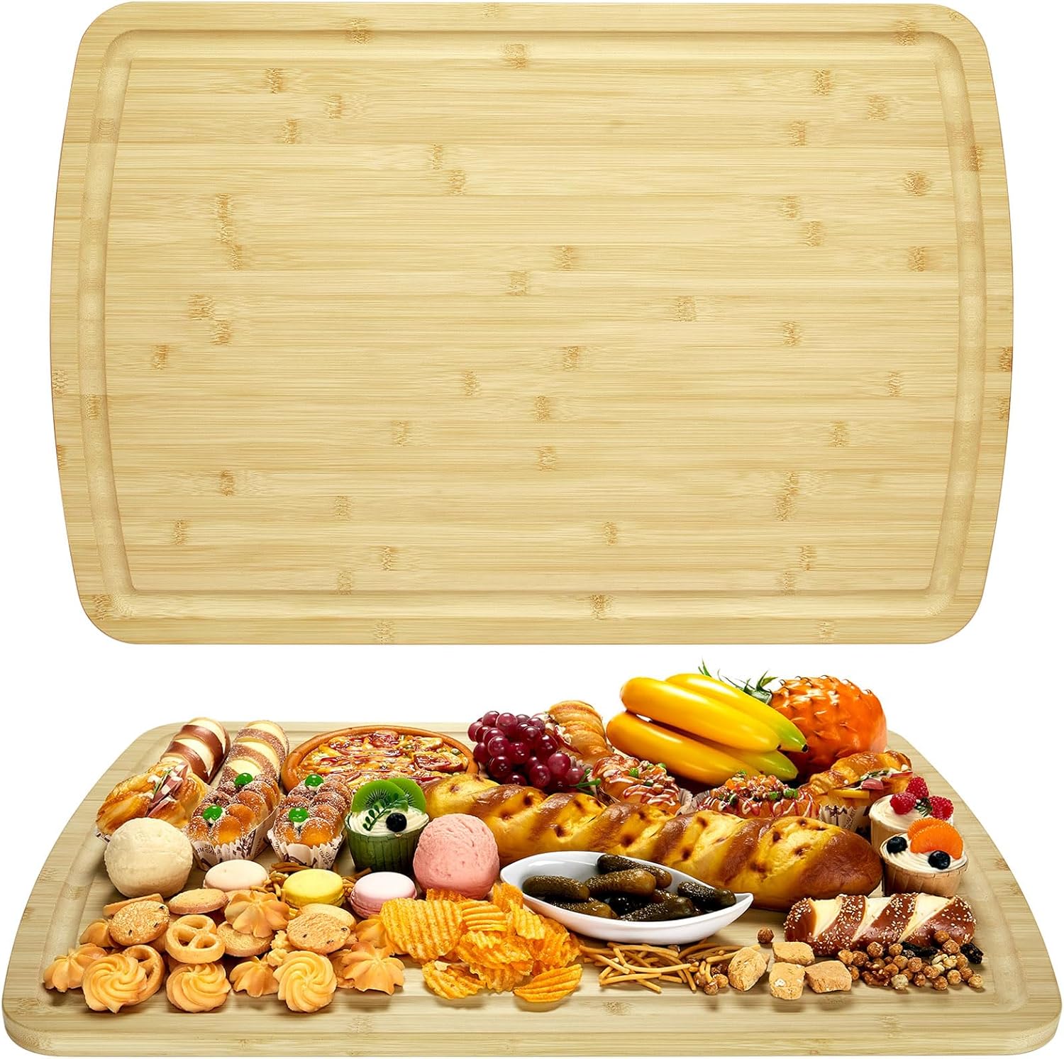 Bamboo Cutting Board - Bamboo Cutting Boards for Kitchen, Extra