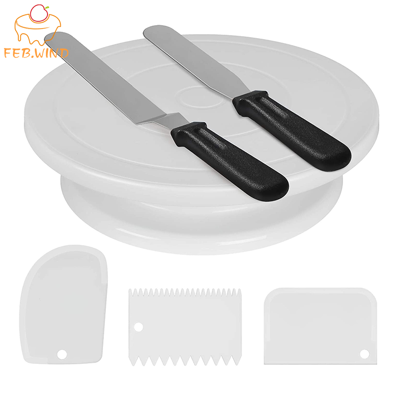 Cake Decorating Turntable - 6Pcs/Set Cake Decorating Tools With 1