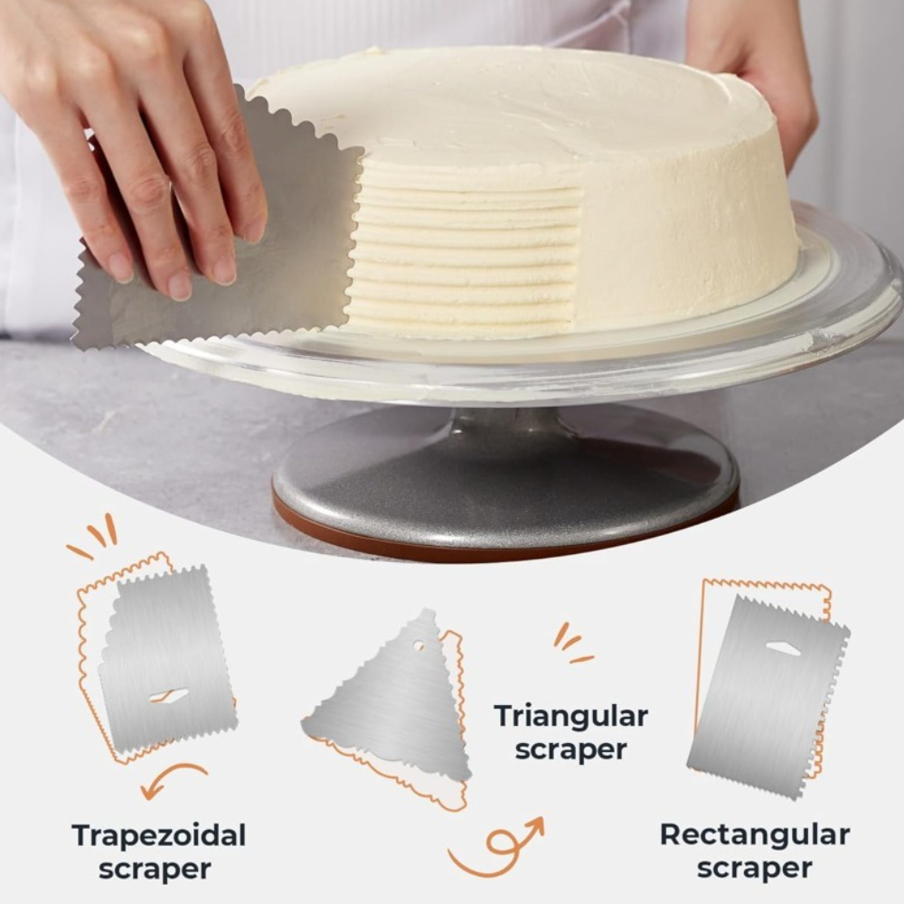 Aluminium Cake Turntable Set w - Cake Decorating Turntable ulasan dan harga