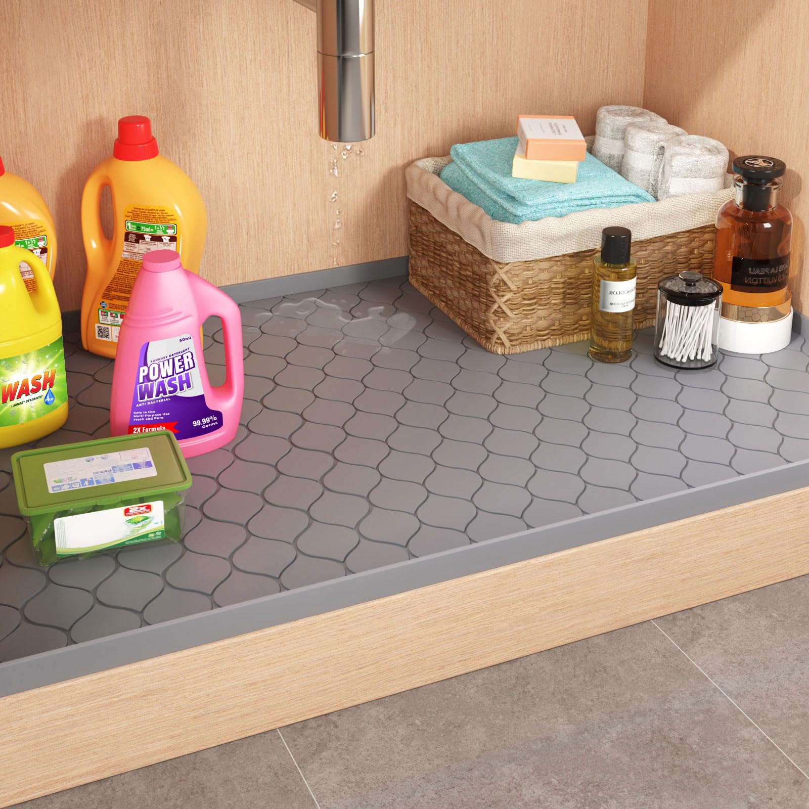Silicone Under Sink Mat Kitche - Kitchen Gadgets Cabinet ulasan dan harga