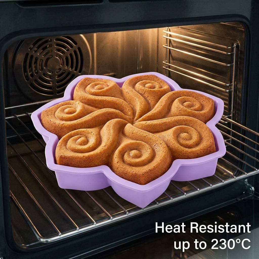 Large Flower Silicone Cake Mol - Quality Kitchen Gadgets ulasan dan harga