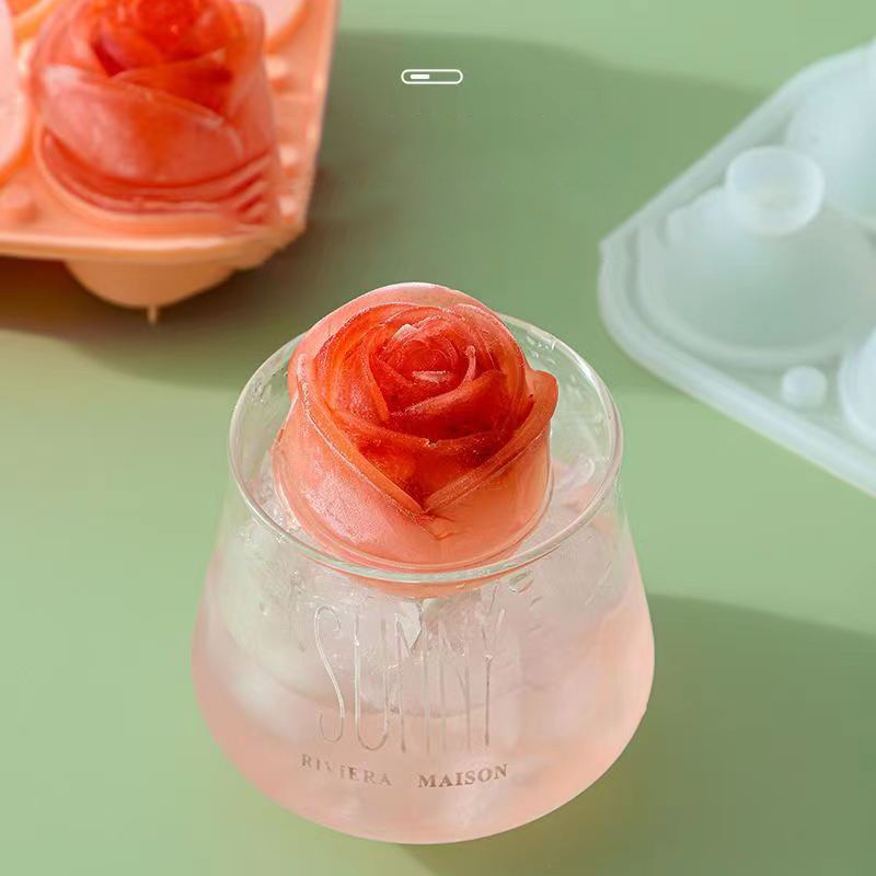 3D Rose Ice Molds 4 Holes Ice  - Quality Kitchen Gadgets ulasan dan harga