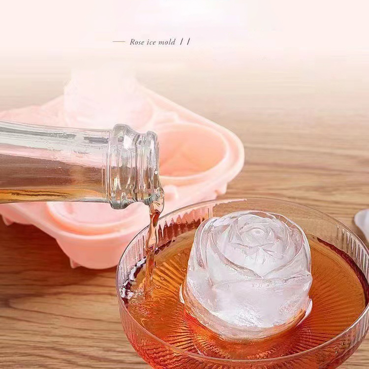 3D Rose Ice Molds 4 Holes Ice  - Quality Kitchen Gadgets ulasan dan harga