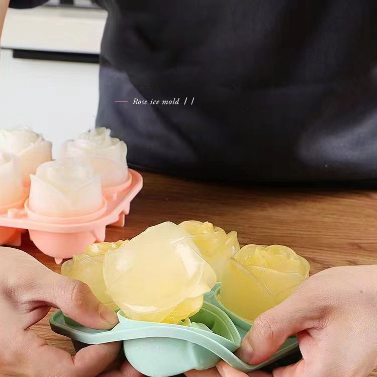 3D Rose Ice Molds 4 Holes Ice  - Quality Kitchen Gadgets ulasan dan harga