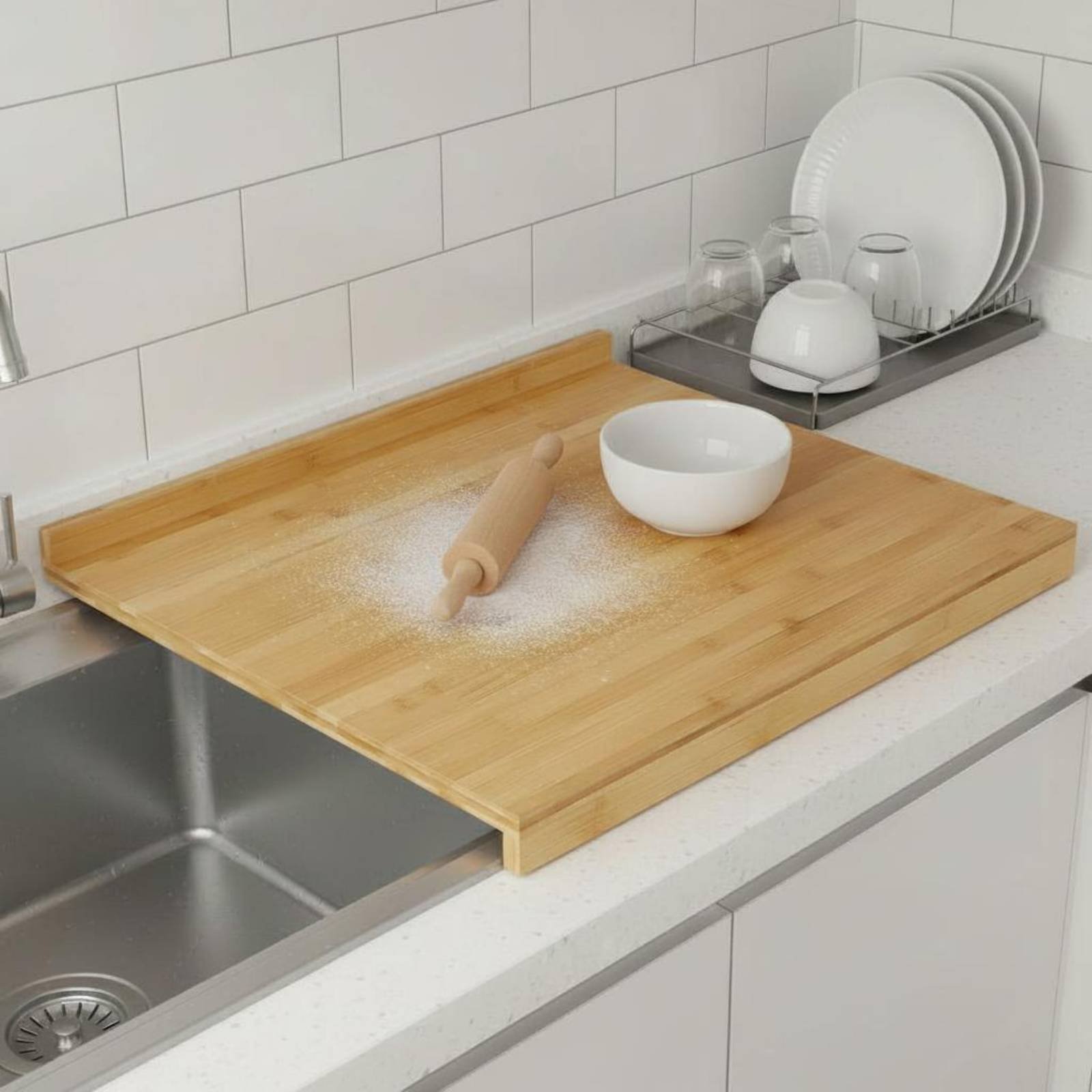 Over the Sink Cutting Board Mu - Bamboo Cutting Board ulasan dan harga