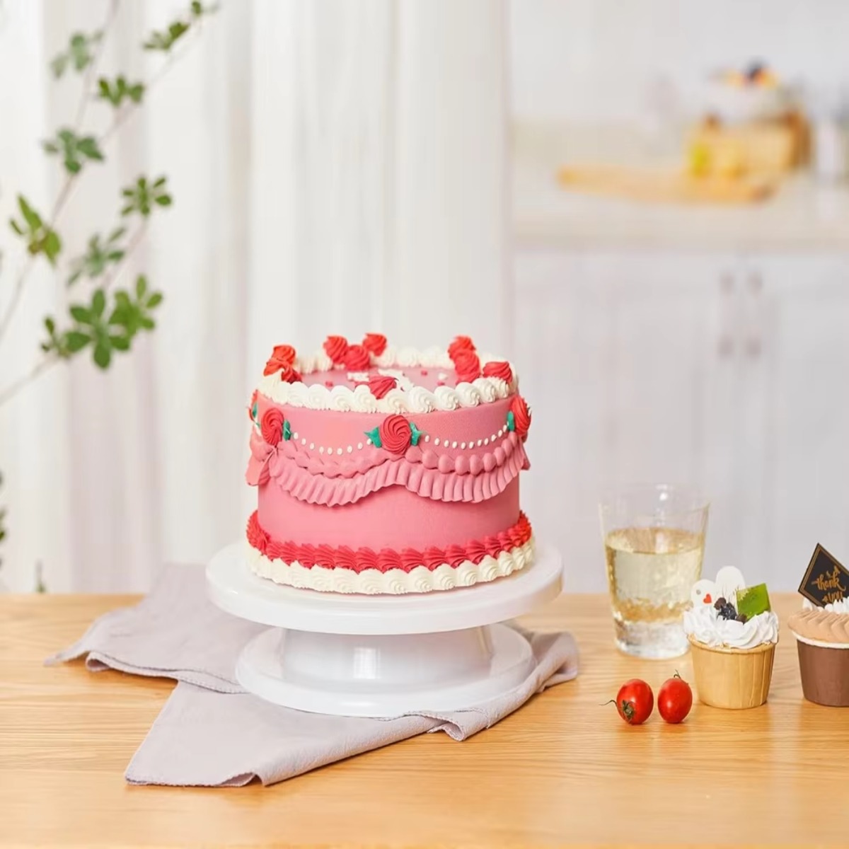 Stable Anti-Skid Cake Turntabl - Cake Decorating Turntable ulasan dan harga