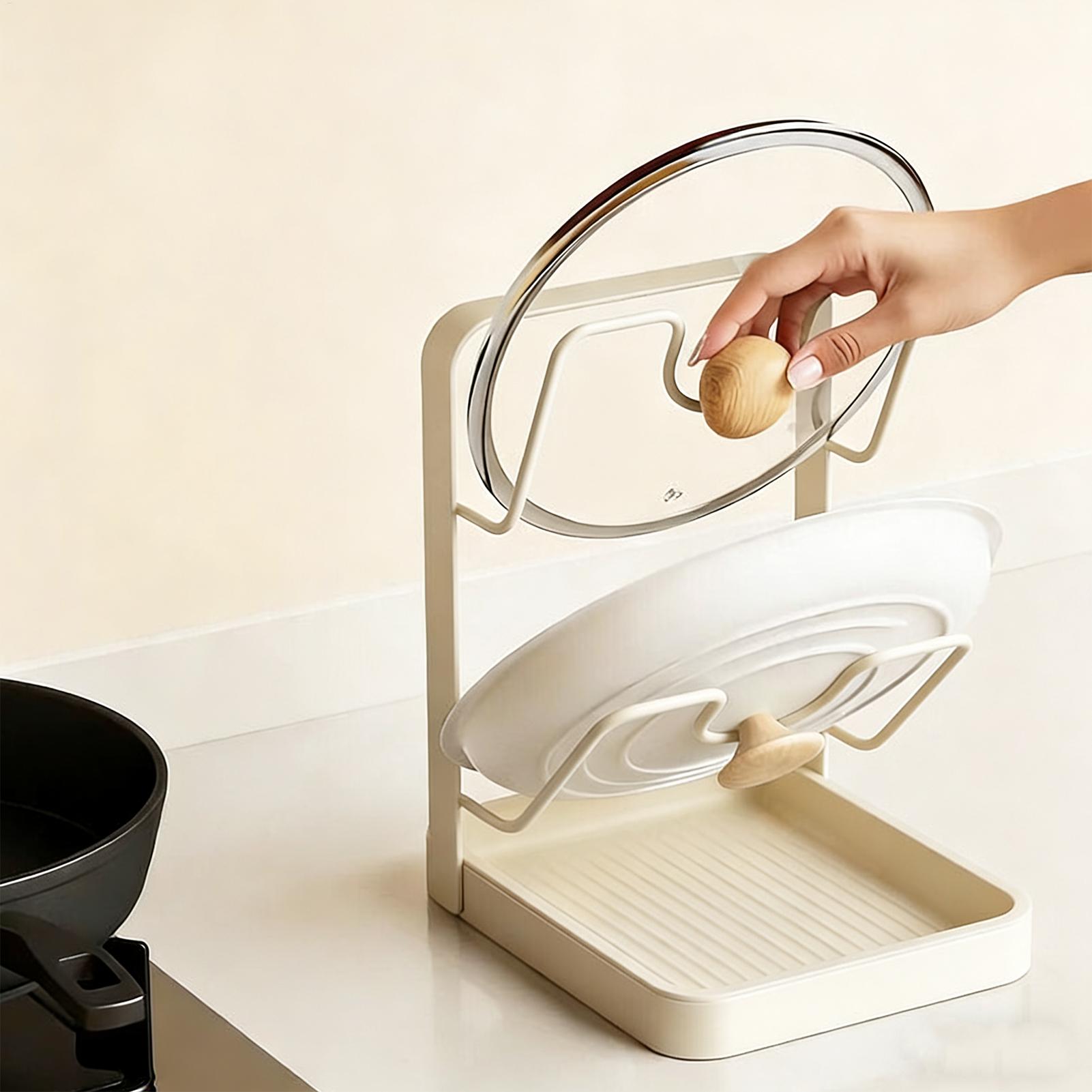 Pot Lid Organizer Anti-Slip Ki - Kitchen Gadgets Under 100 ulasan dan harga