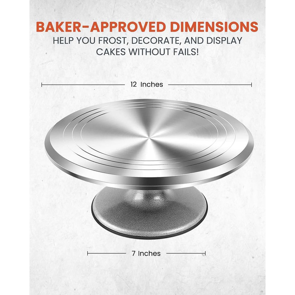 12 Inch Alloy Revolving Cake S - Cake Decorating Turntable ulasan dan harga