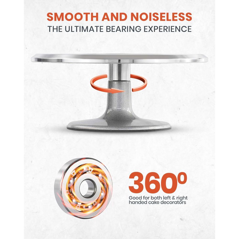 12 Inch Alloy Revolving Cake S - Cake Decorating Turntable ulasan dan harga