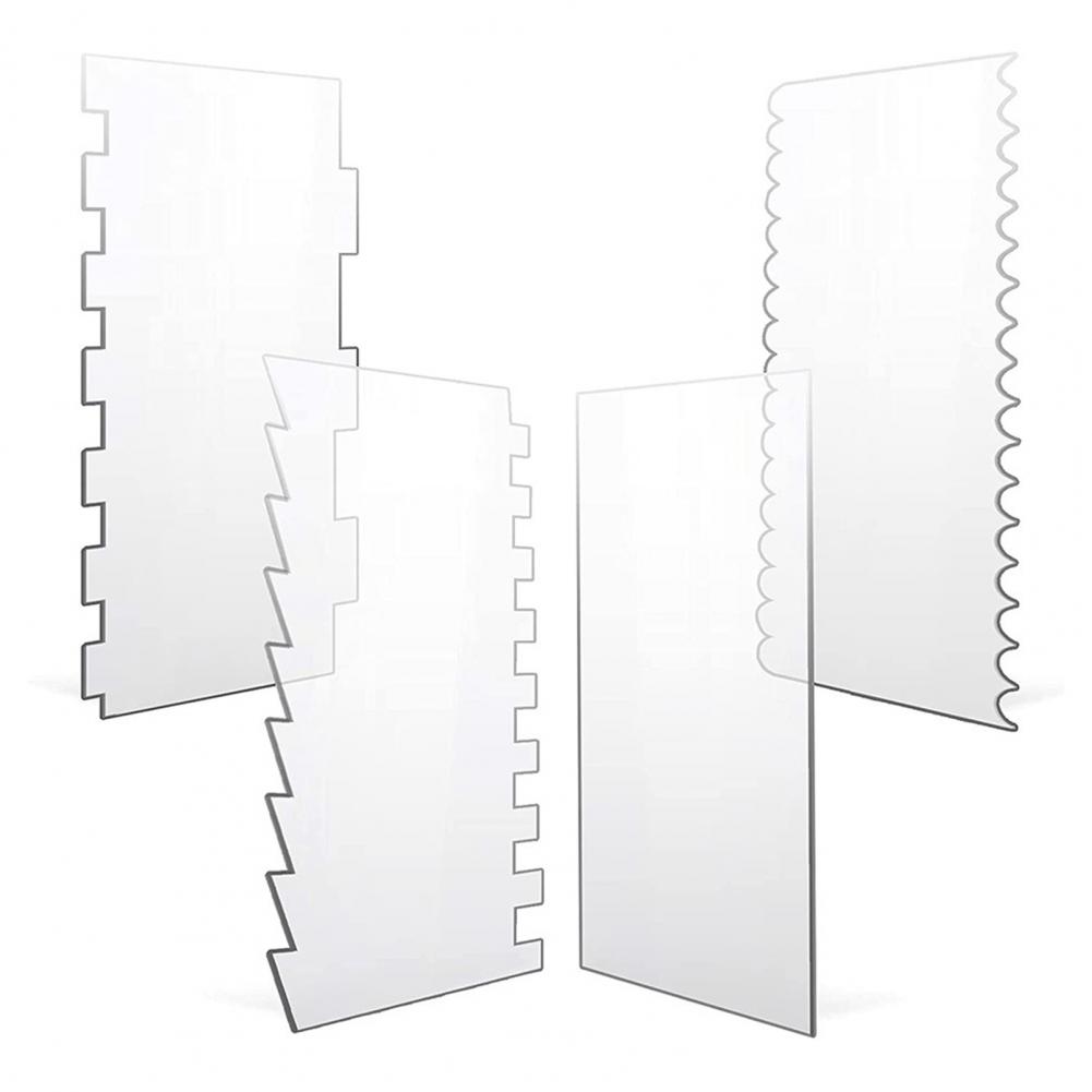 Cake Comb Set 4pcs Acrylic Cak - Cake Decorating Turntable ulasan dan harga