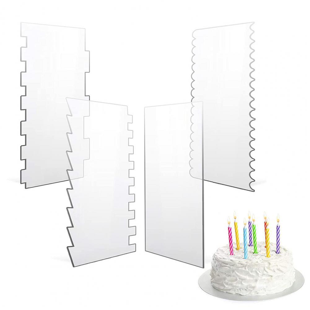 Cake Comb Set 4pcs Acrylic Cak - Cake Decorating Turntable ulasan dan harga