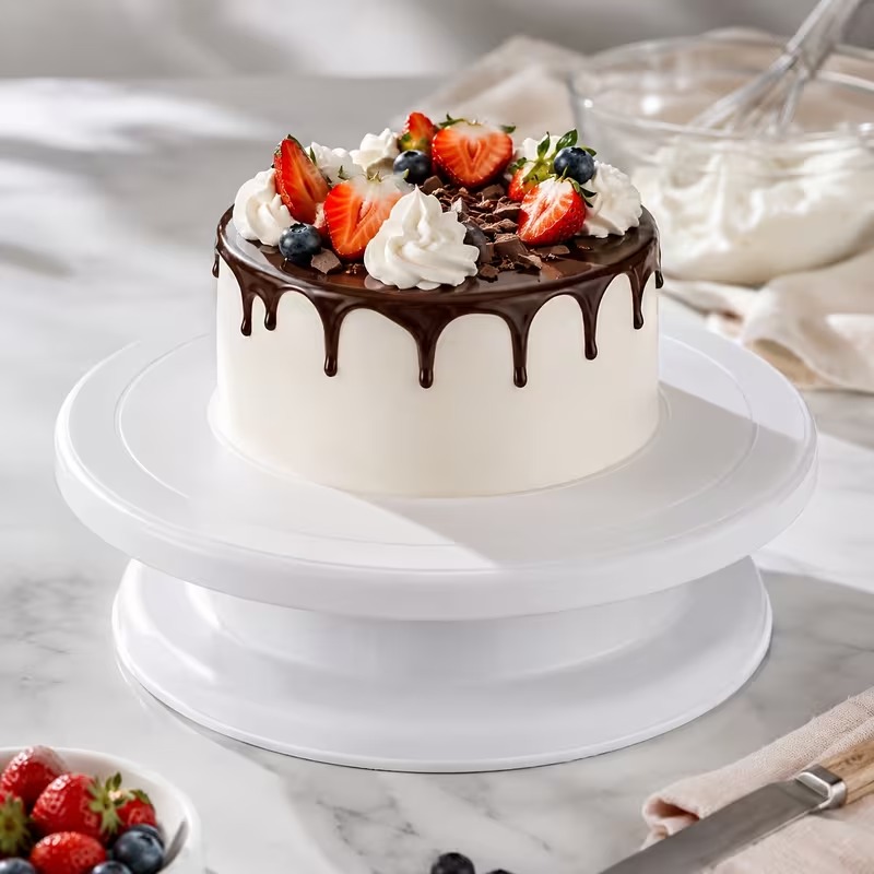 A cake turntable or rotating c - Cake Decorating Turntable ulasan dan harga